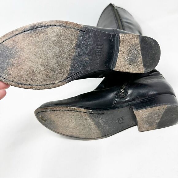 Frye Black Leather Tall Zip Riding Equestrian Boots Womans 7.5 - Picture 13 of 14